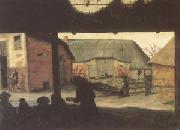 Cornelis van Dalem Farmyard with a Beggar (mk05) oil